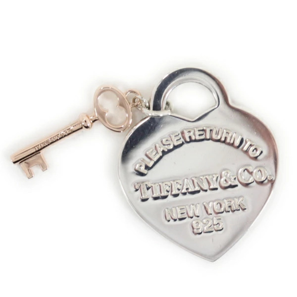 TIFFANY Co to Heart Key Pendant Rubedo Metal Sterling Silver